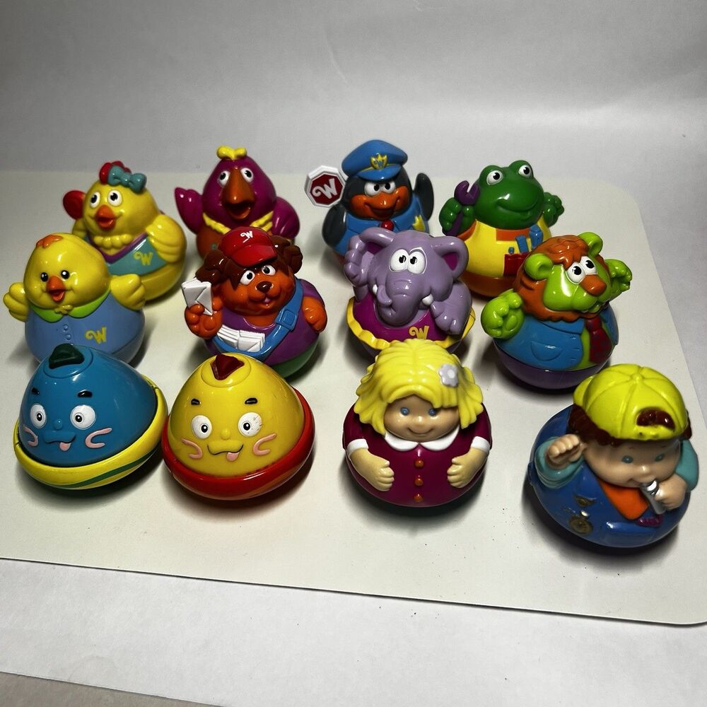 Playskool Weebles Wobble Figures Lot of 12 Vintage 2003 2004 Animals People Roll